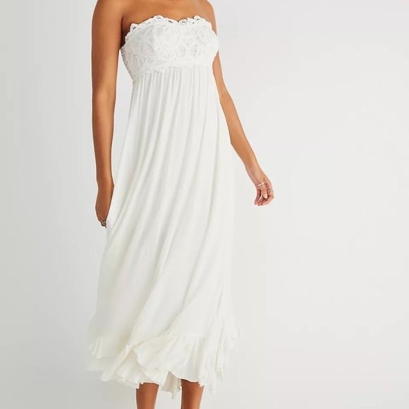 Free People Dress Women’s XS Adella Corset Maxi in Ivory FP ONE - Picture 1 of 10